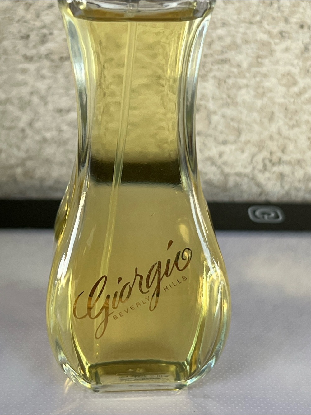 Giorgio Beverly Hills Yellow Glass Decorative Vase